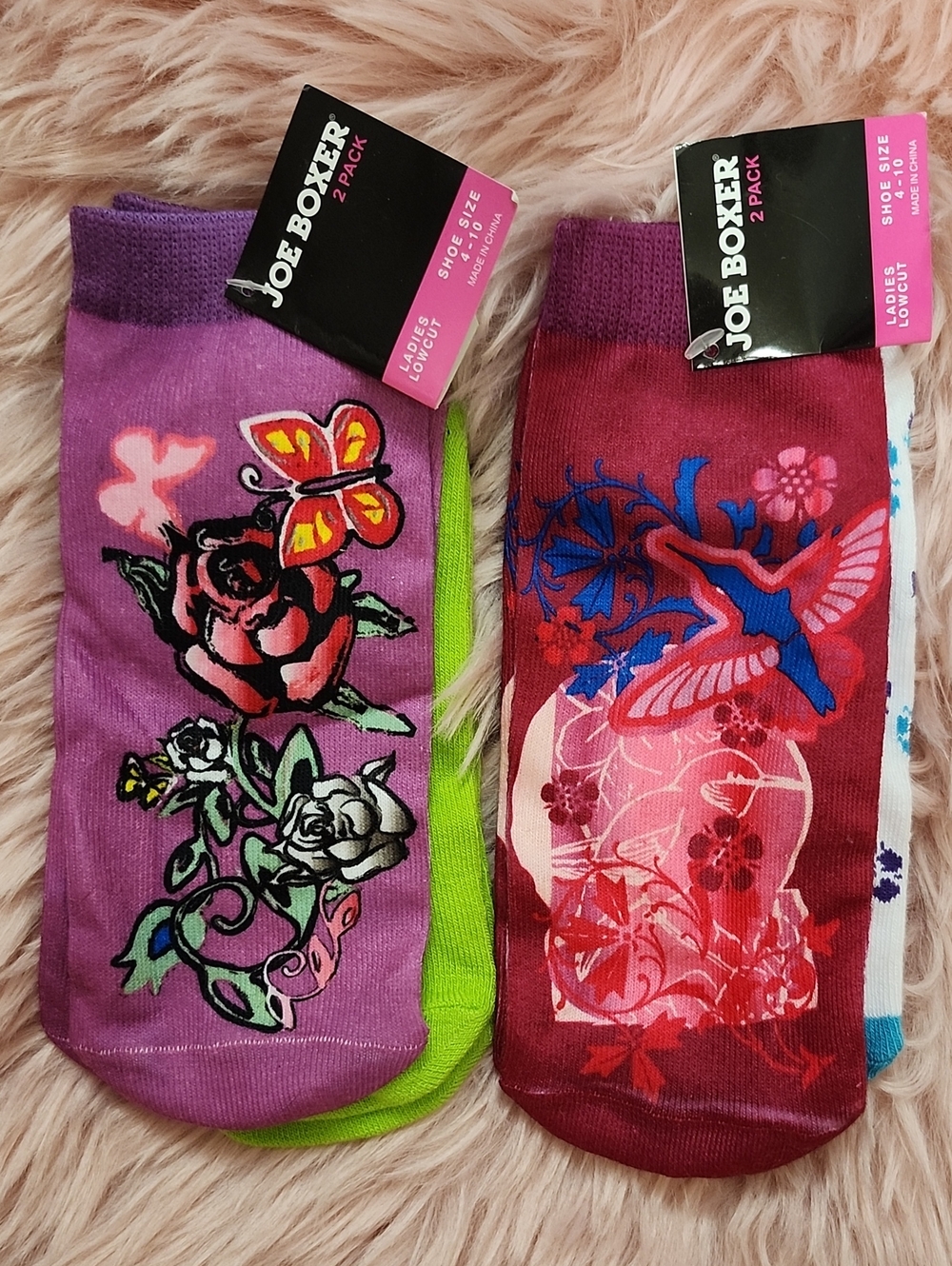 Y2K FIND!! Brand New 4PR JOE BOXER LADIES LOW-CUT FASHION SOCK-4-10